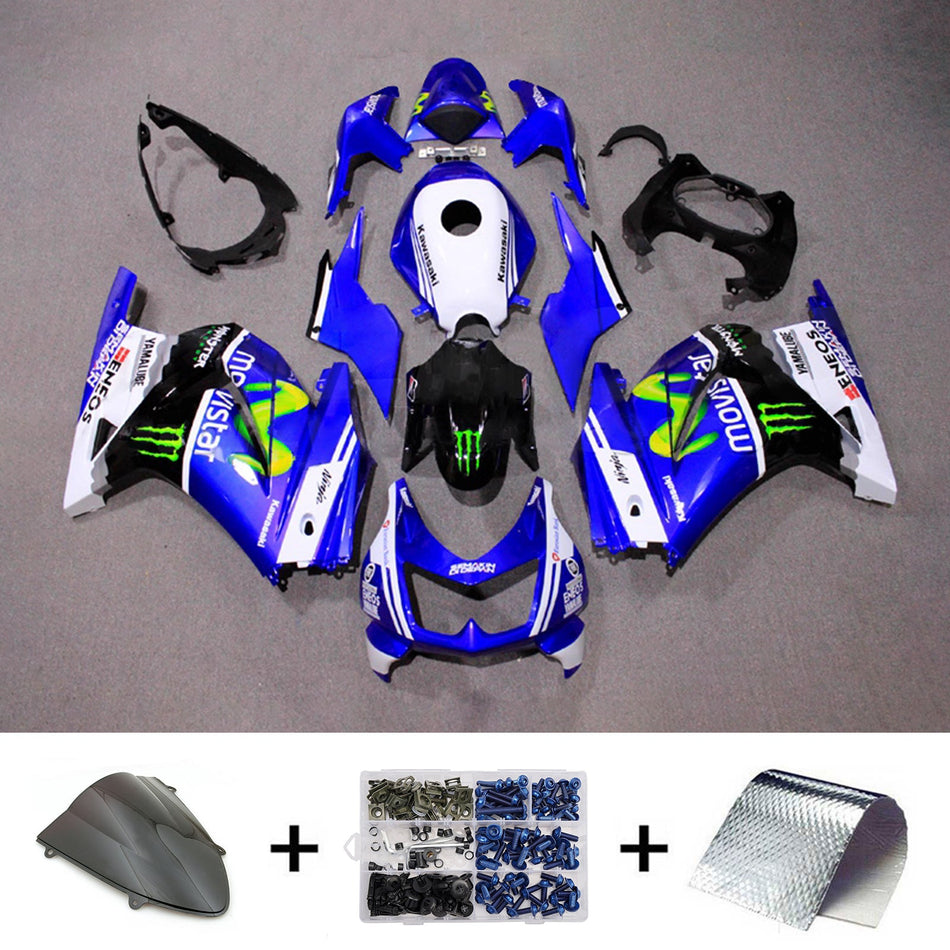 インジェクションフェアリングキット ボディワーク プラスチック ABS カワサキ EX250 Ninja250R 2008-2012 に適合