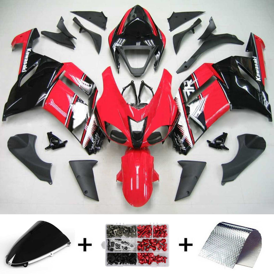 2007-2008 カワサキ ZX6R 636 Amotopart インジェクションフェアリングキット ボディワーク プラスチック ABS #121