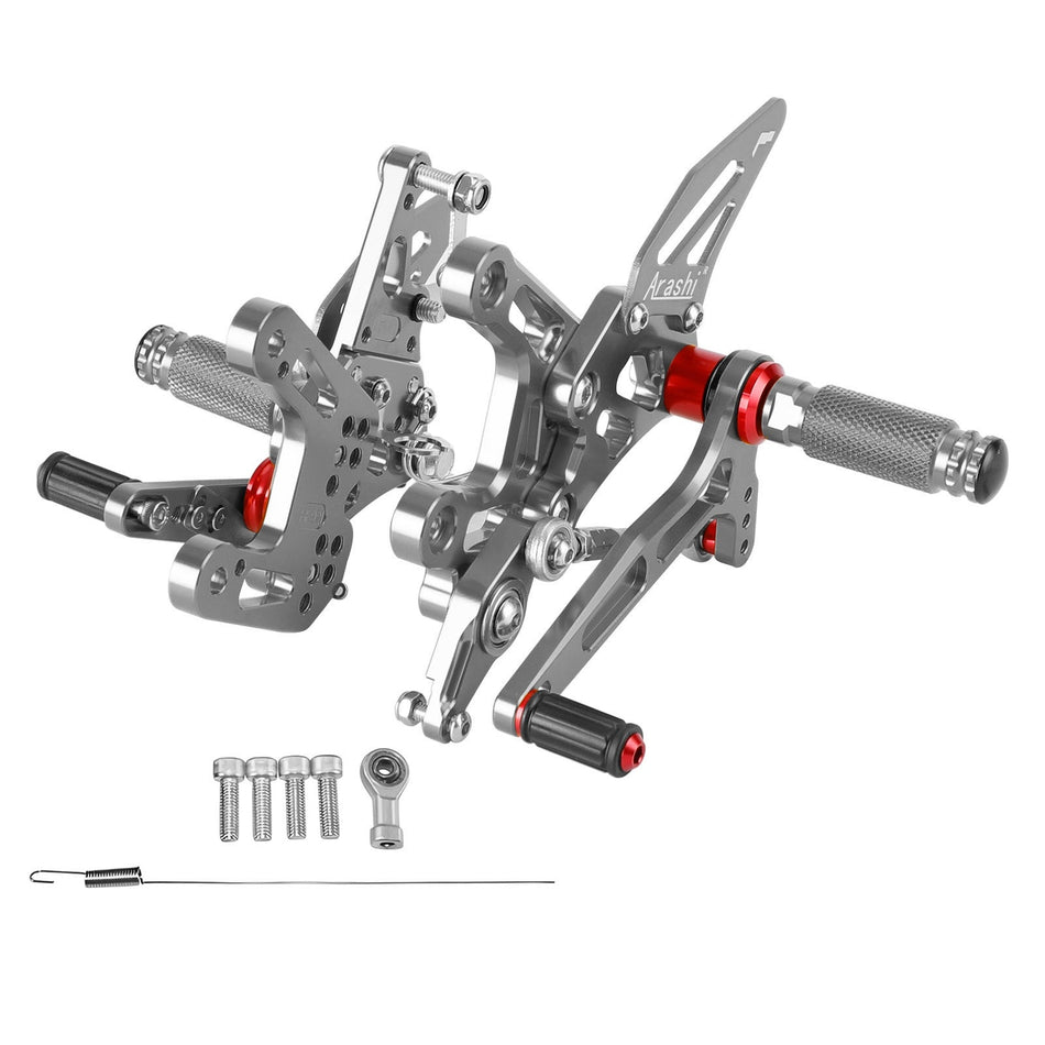 2021-2023 カワサキ ZX-10R ZX10 ZX1000 CNC アルミ リアセット フットペグ グレー