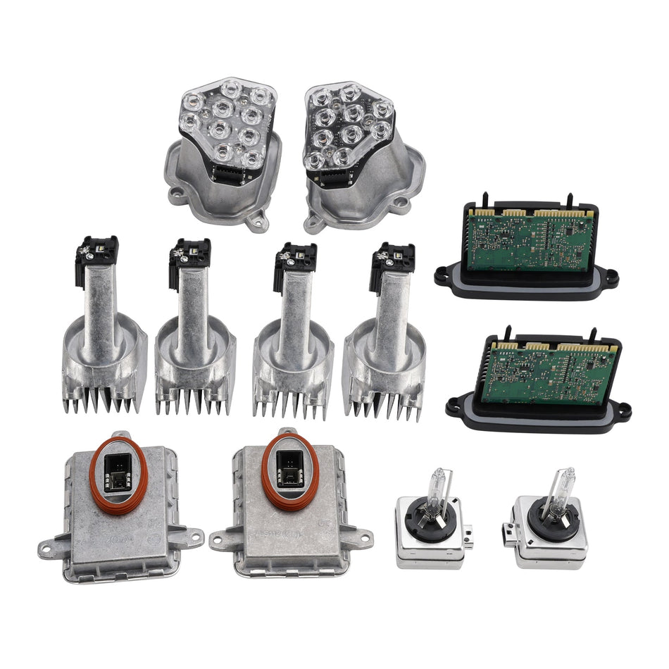 2012-2013 BMW 528i xDrive 12PCS 左+右 パワーモジュール LED ヘッドライト AHL 63117316217 130732946100
