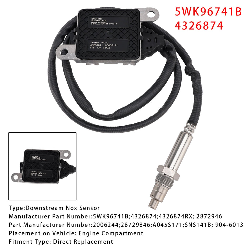 Cummins ISX DIESEL 13-18 5WK96741B 4326874 2872946用ダウンストリームNoxセンサー
