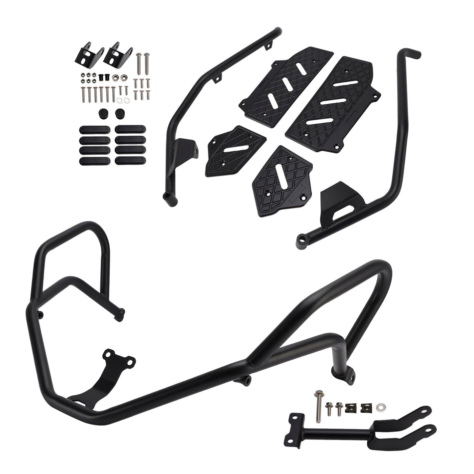 2022-2025 ホンダ Adv350 クラッシュバー 上部+下部エンジンガードフレーム フィット ブラック