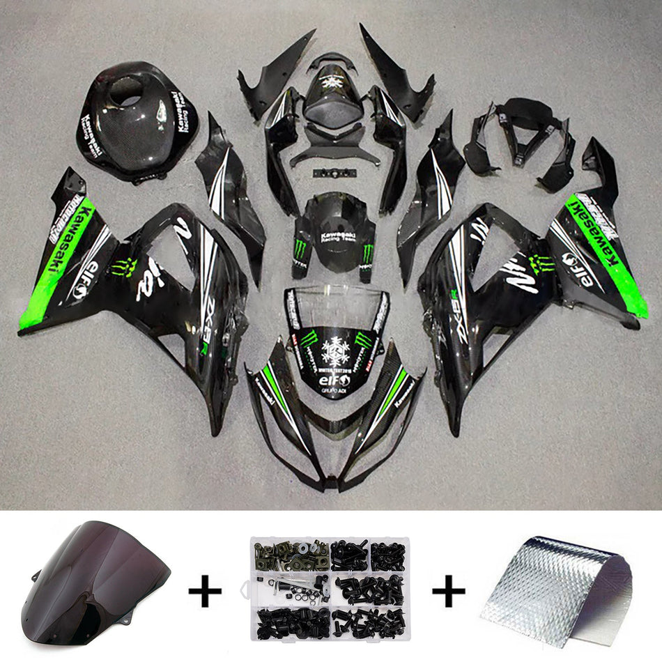 インジェクションフェアリングキット ボディワーク プラスチック ABS カワサキ ZX6R 636 2013-2018 に適合