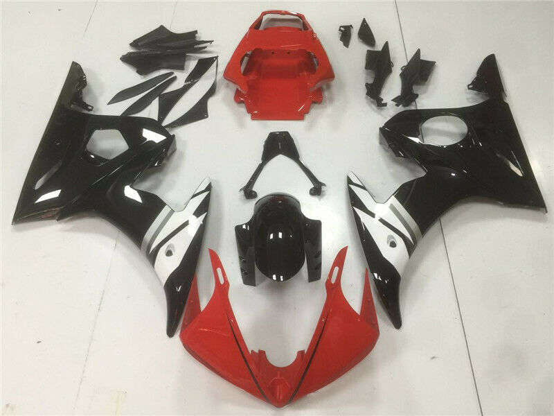 フェアリング インジェクション プラスチック キット ヤマハ 2003 2004 YZF R6 レッド ホワイト ジェネリックに適合