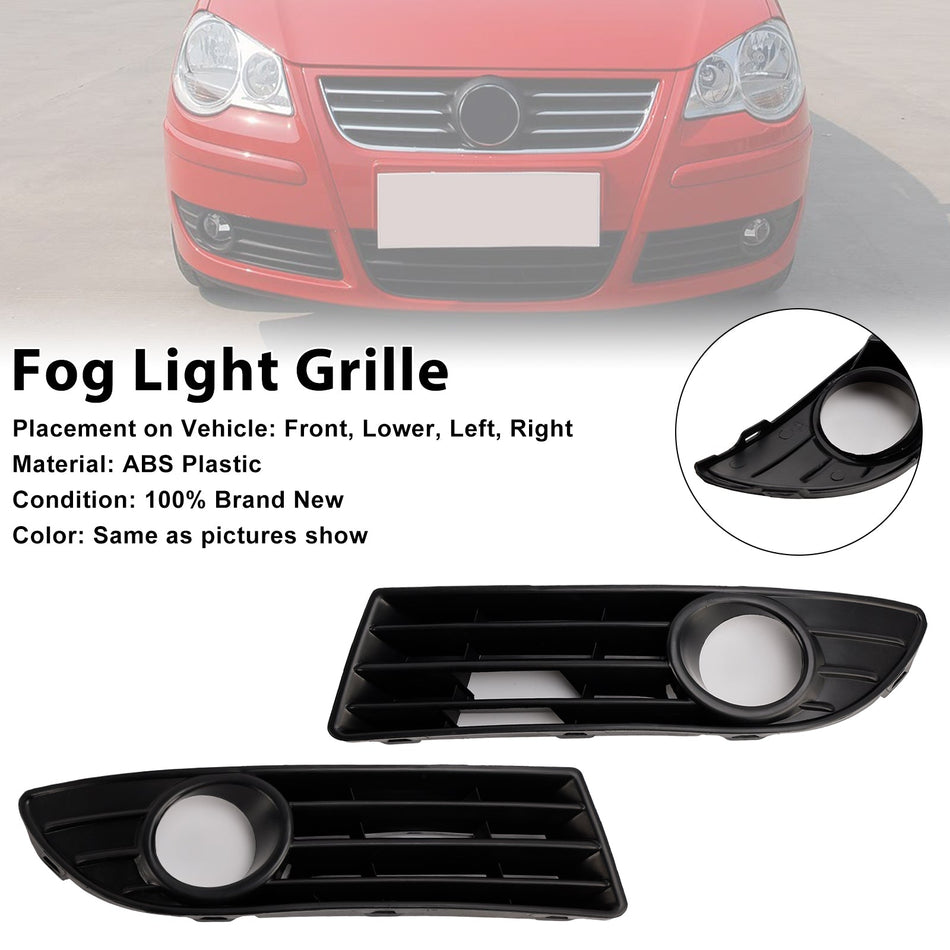 2005-2009 VW ポロ 9N3 GTI 2PCS フォグランプカバーグリルグリル 6Q0853665E 6Q0853666G