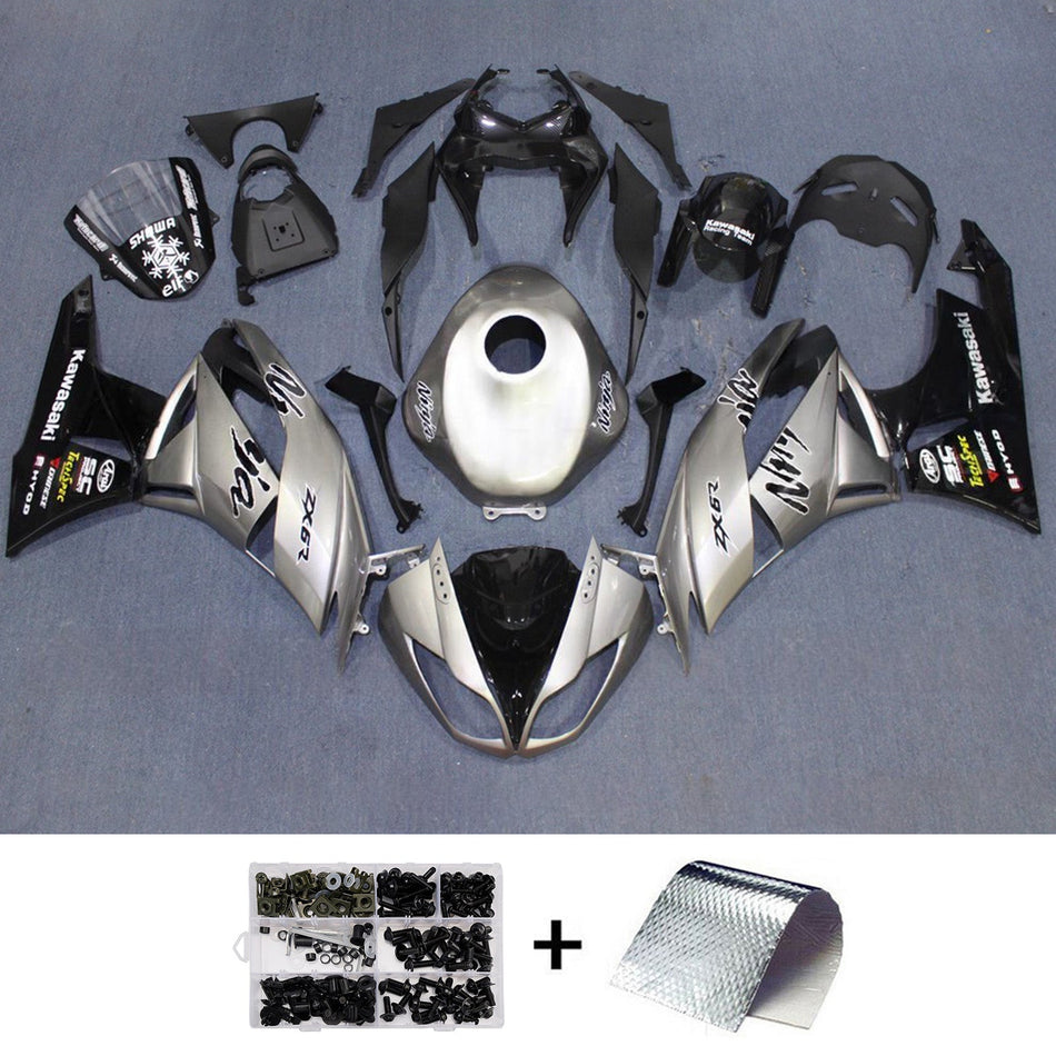 インジェクションフェアリングキット ボディワーク プラスチック ABS カワサキ ZX6R 636 2009-2012 に適合