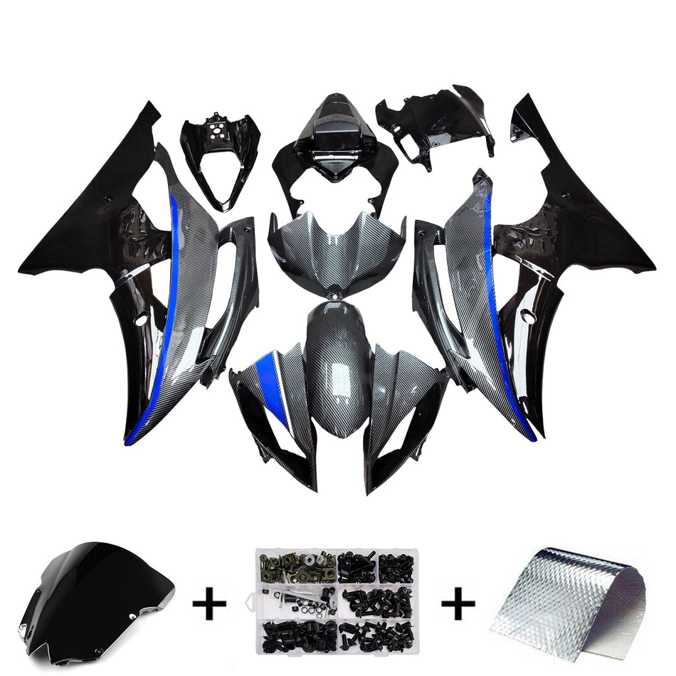 インジェクションフェアリングキット ボディワーク プラスチック ABS ヤマハ YZFR6 YZF-R6 2008-2016用