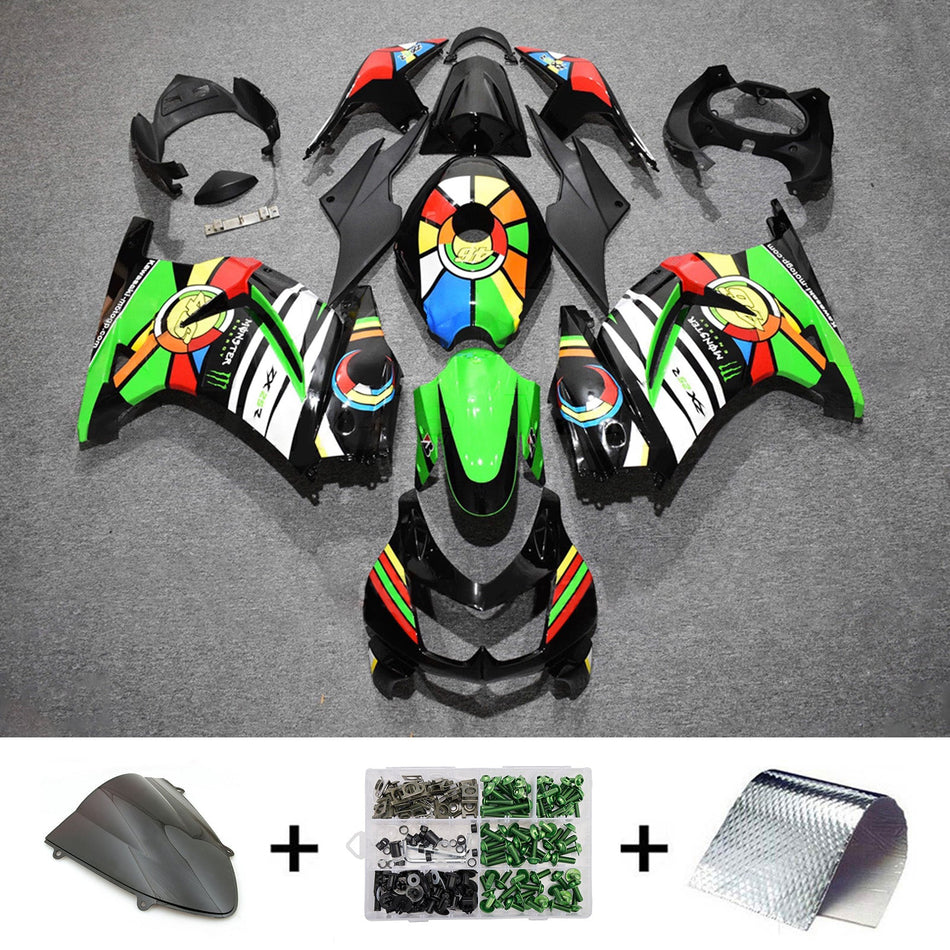 インジェクションフェアリングキット ボディワーク プラスチック ABS カワサキ EX250 Ninja250R 2008-2012 に適合