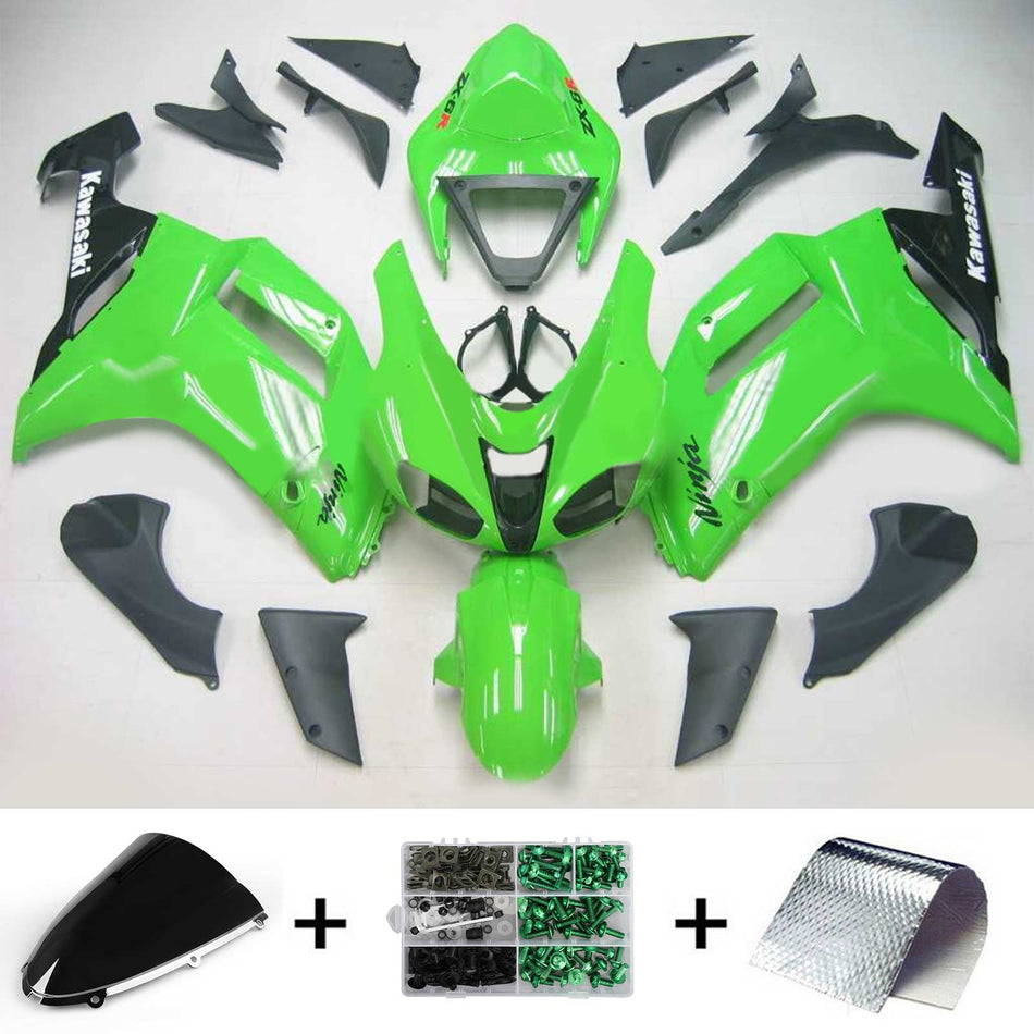 2007-2008 カワサキ ZX6R 636 Amotopart インジェクションフェアリングキット ボディワーク プラスチック ABS #112