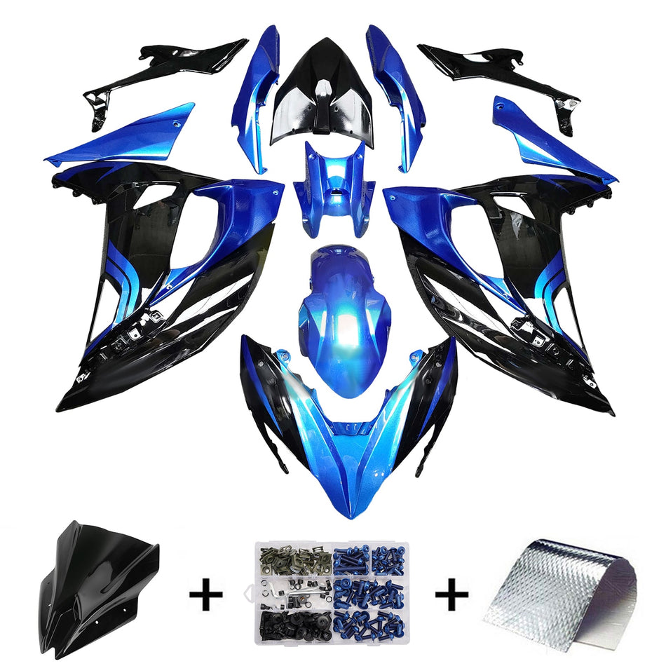 インジェクションフェアリングキット ボディワーク プラスチック ABS カワサキ ER-6F Ninja650R 2017-2019 に適合
