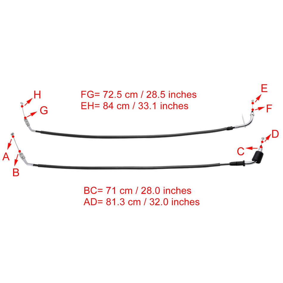 スズキ GSXR600 GSXR750 2011-2023 ブラック用スロットルケーブルワイヤー