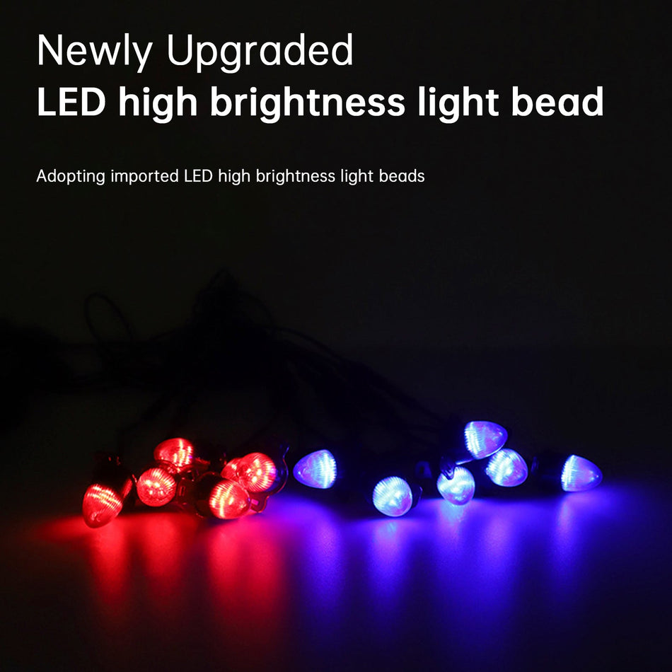12個入りフロントグリル LED点滅照明 弾丸ヘッド外観 ユニバーサルカー用