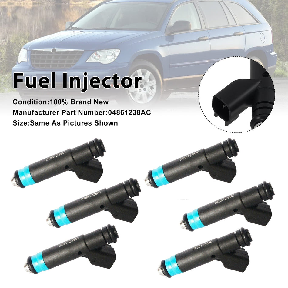 クライスラー 05-08 ダッジ 3.8L V6 用燃料インジェクター 6個セット 04861238AC