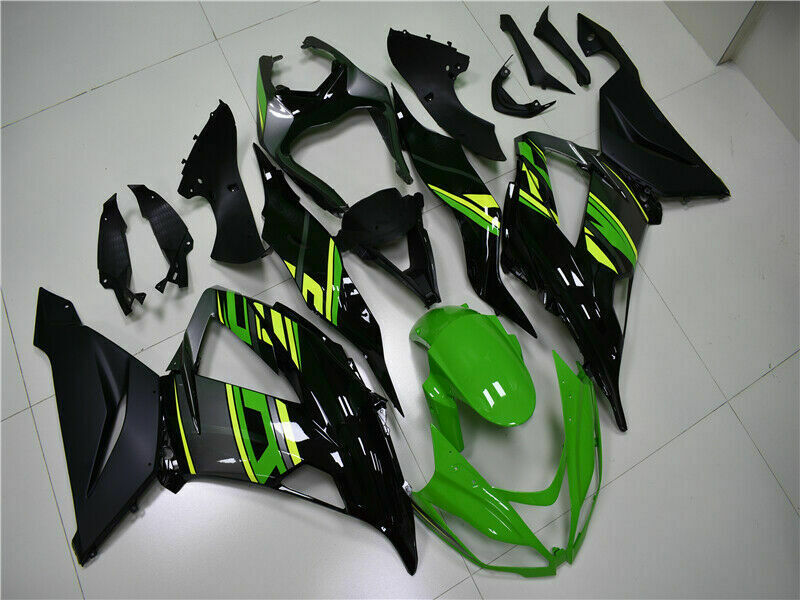 2013-2018 カワサキ Zx6R グリーン ブラック フェアリング キット