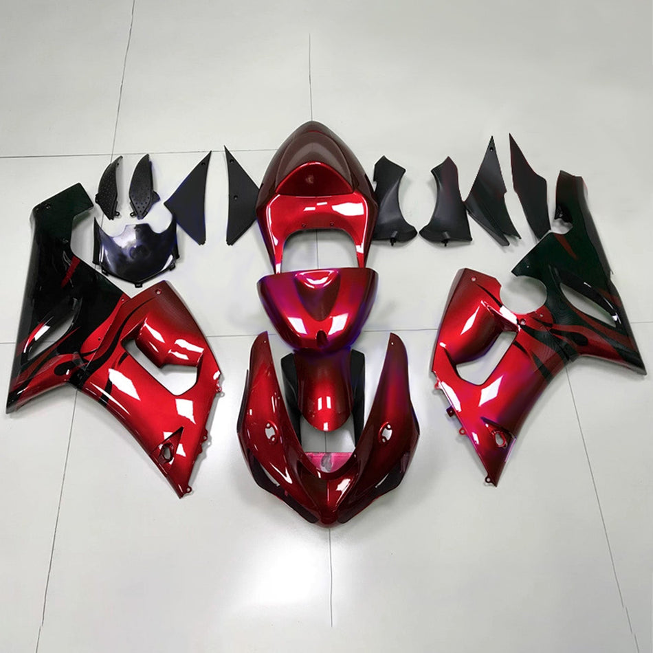インジェクションフェアリングキット ボディワーク プラスチック ABS カワサキ ZX6R 636 2005-2006 に適合