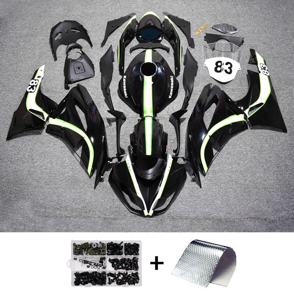 インジェクションフェアリングキット ボディワーク プラスチック ABS カワサキ ZX6R 636 2009-2012 に適合