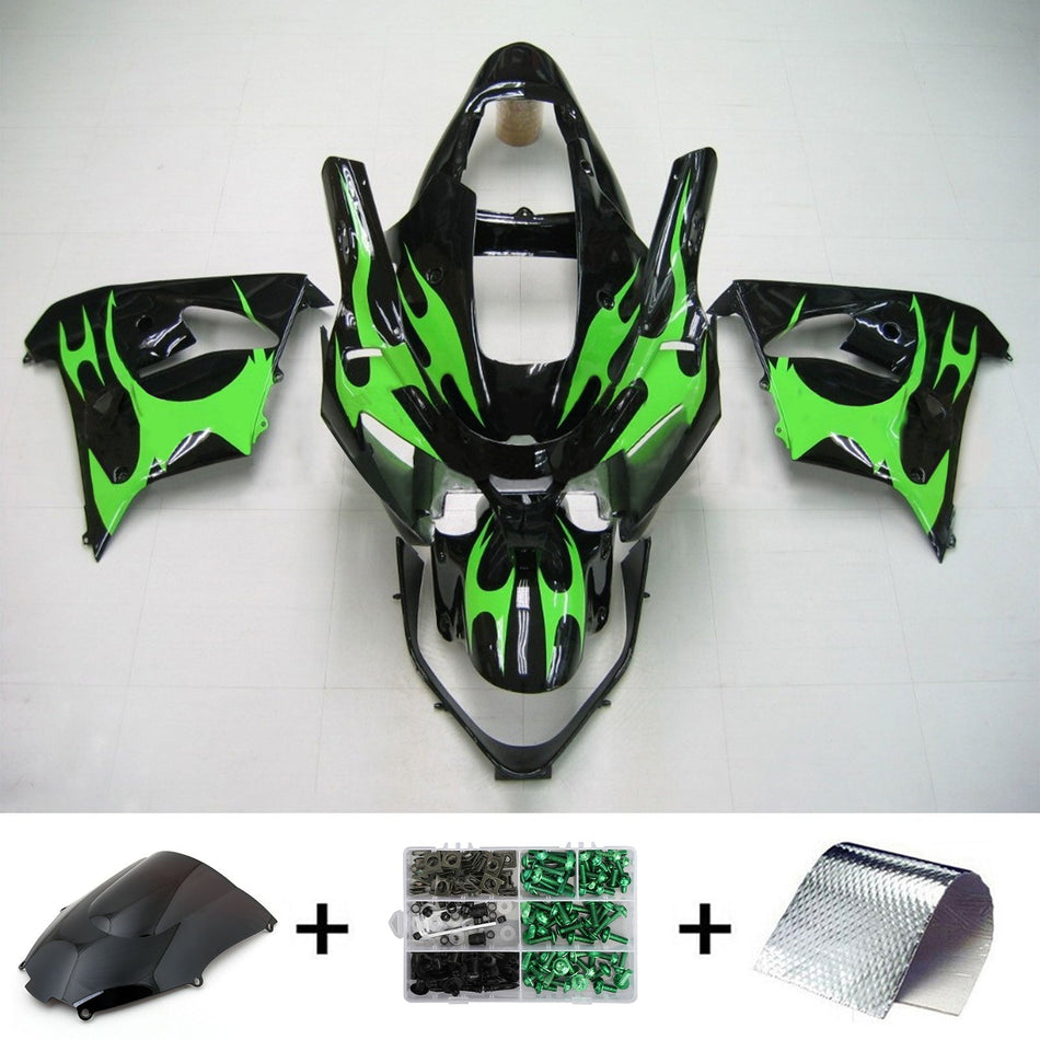 2002-2003 カワサキ ZX9R Amotopart インジェクションフェアリングキット ボディワーク プラスチック ABS #115