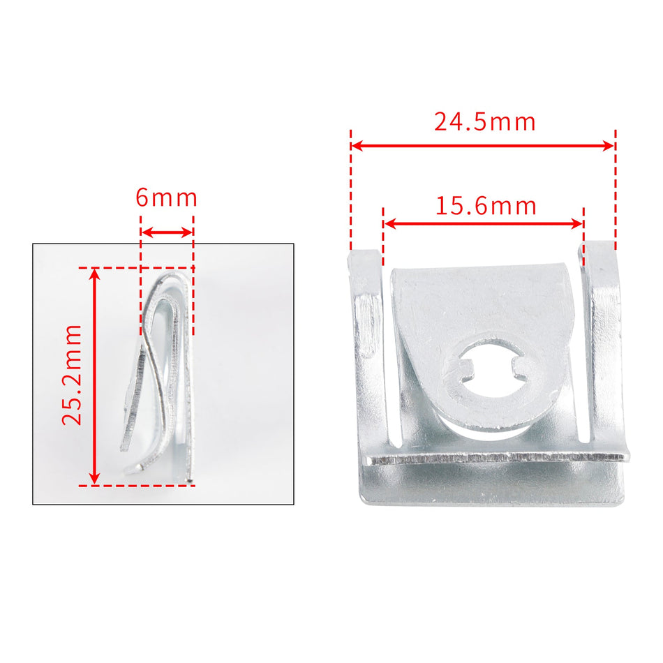 14mm クイックリリースファスナー 5個セット フェアリングボルト スタッド 1/4回転 + クリップ