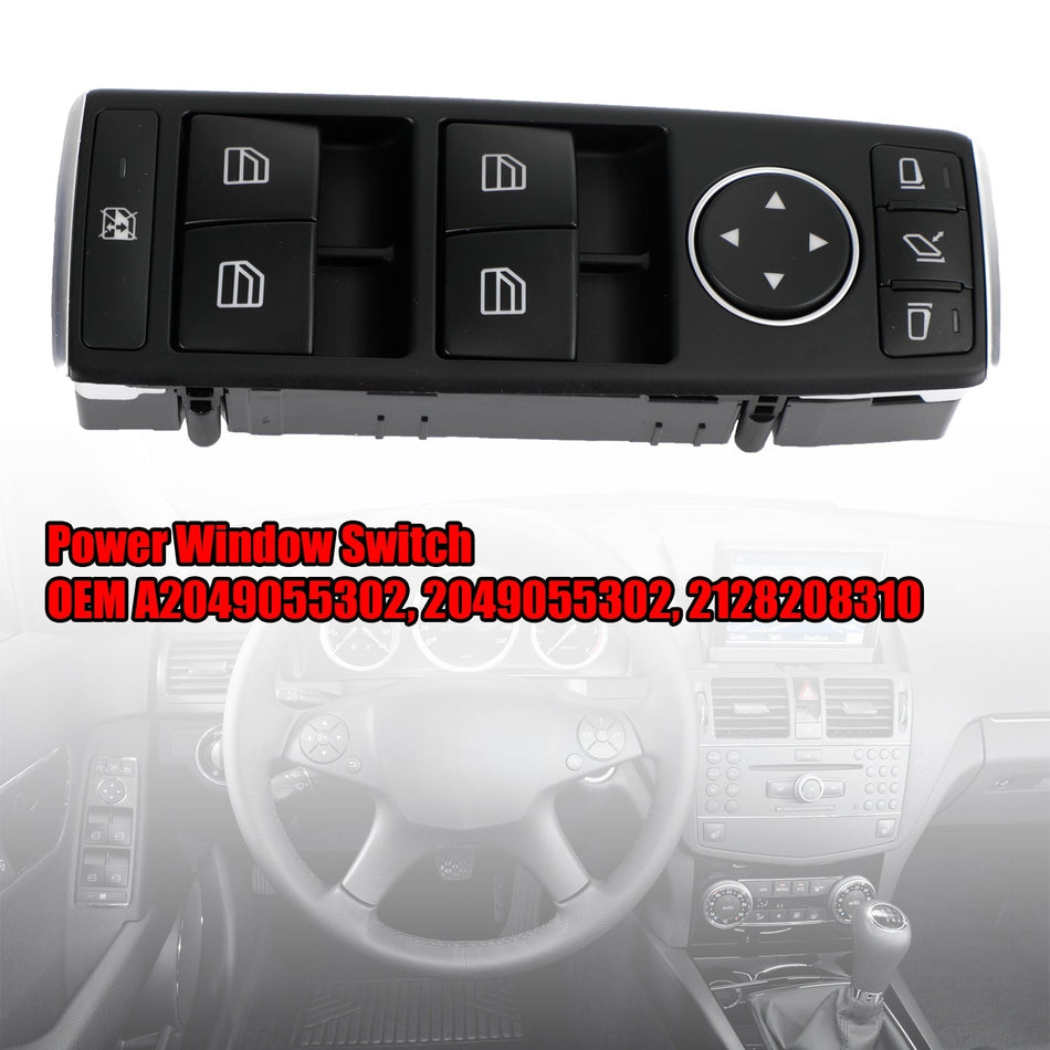 メルセデスベンツ W204 C300 E350 2049055302 パワーウィンドウスイッチ フロント左