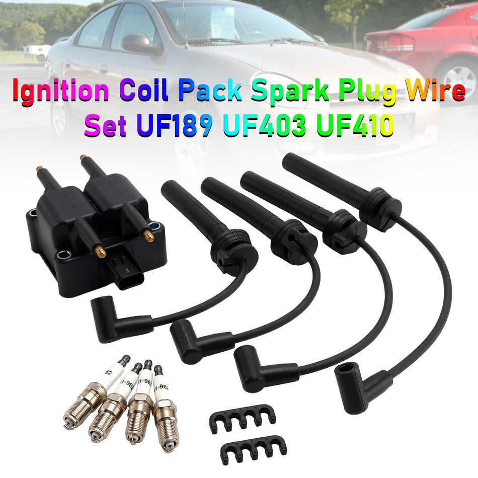 イグニッションコイルパック スパークプラグワイヤーセット UF189 UF403 UF410 クライスラー 1997-2002用