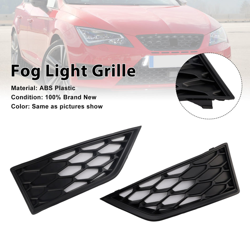 2012-2017 セアト レオン クプラ 5F ブラック フロント ハニカム フォグランプ グリルカバー