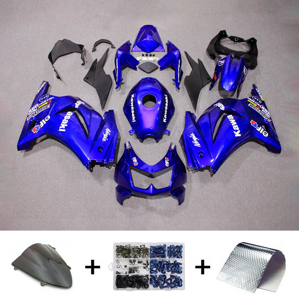 インジェクションフェアリングキット ボディワーク プラスチック ABS カワサキ EX250 Ninja250R 2008-2012 に適合
