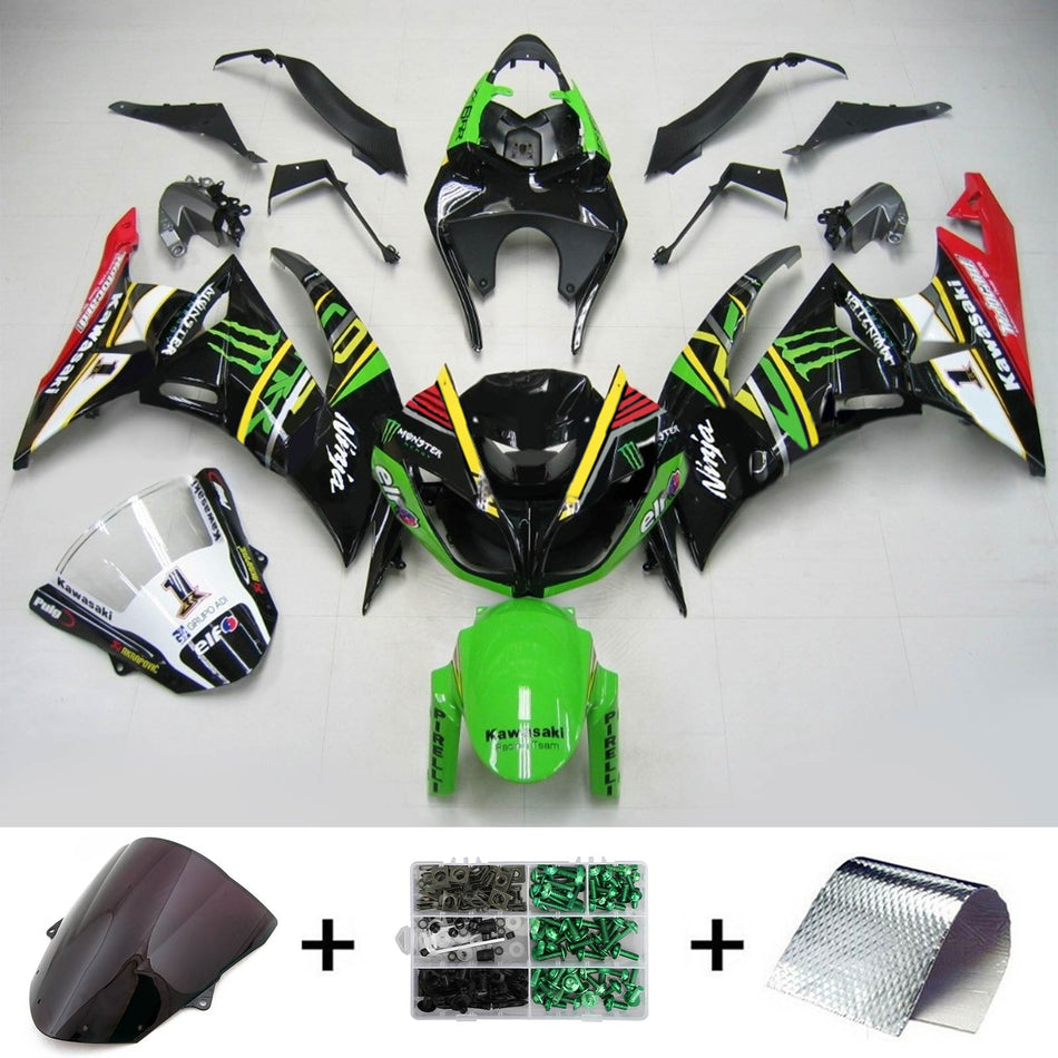 2009-2012 カワサキ ZX6R 636 Amotopart インジェクションフェアリングキット ボディワーク プラスチック ABS #116