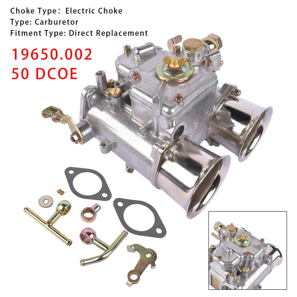 キャブレター 19650.002 Weber 50 DCOE 50mmドラフト 電動チョーク付き 4気筒 6気筒用