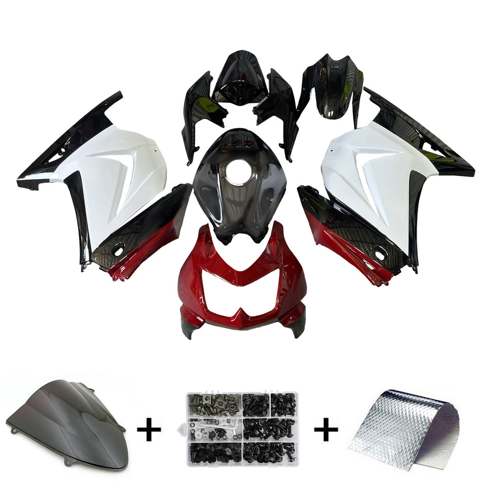インジェクションフェアリングキット ボディワーク プラスチック ABS カワサキ EX250 Ninja250R 2008-2012 に適合