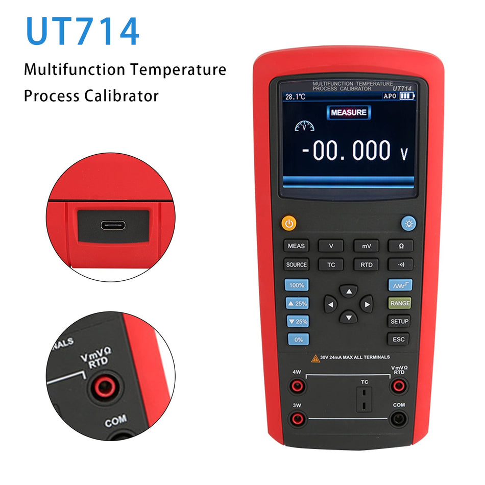 UT714 多機能テスター 温度プロセス校正器 熱電対