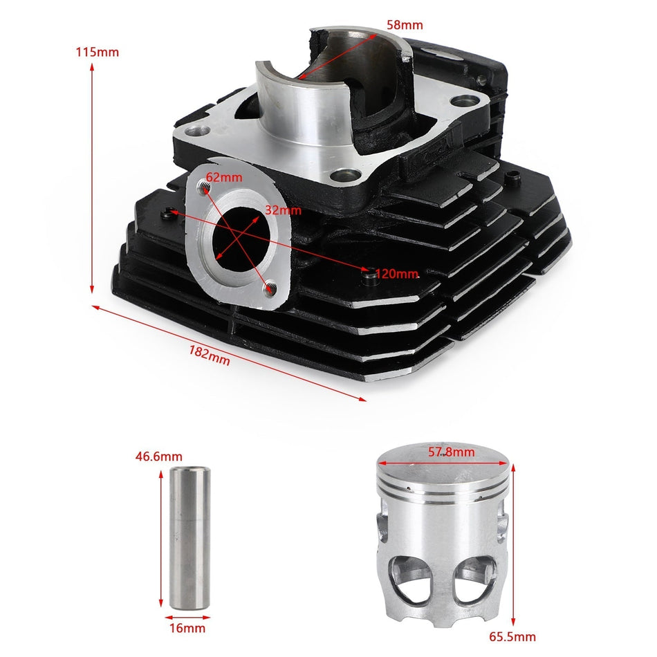 ピストン シリンダー バレル リング キット 58mm ヤマハ RX135 RX-King RXK 135 RX King用