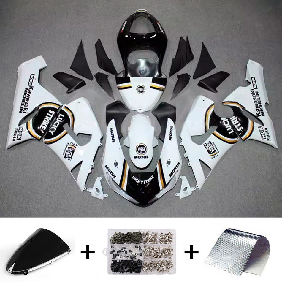 インジェクションフェアリングキット ボディワーク プラスチック ABS カワサキ ZX6R 636 2005-2006 に適合