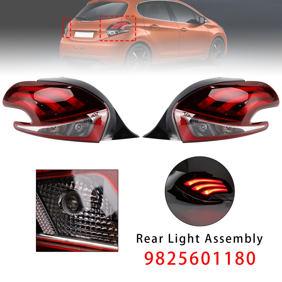 2015-2019年式プジョー208用LEDリア左右テールランプ（フェイスリフトモデル対応）