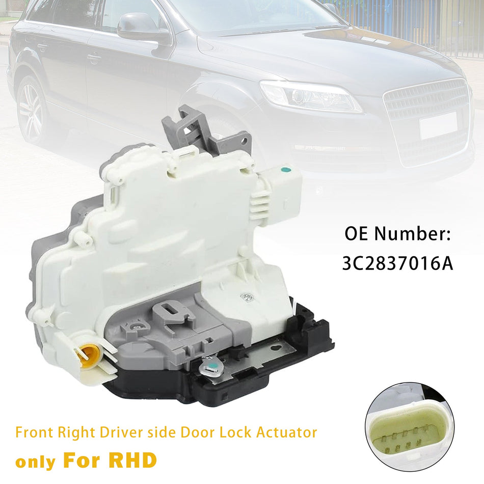 フロント右ドアロックアクチュエーター 3C2837016A VW Passat Tiguan用 Audi Q7用