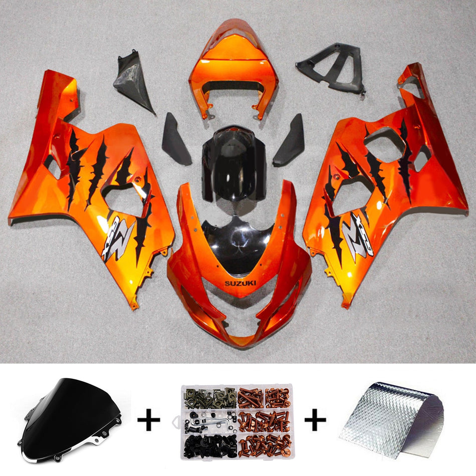 インジェクションフェアリングキット ボディワーク プラスチック ABS スズキ GSXR 600/750 2004-2005 K4用