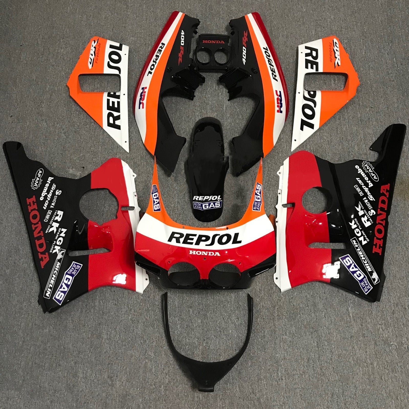 フェアリング フェアリングレッドオレンジブラックインジェクションプラスチックセットフィットホンダ2003 2004 CBR 600RR Fairing Red Orange Black BULLET フェアリング - Memphis Shades | アンバーピース