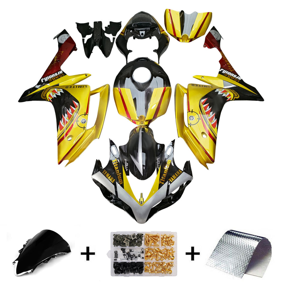 ヤマハ YZFR1 YZF-R1 2007-2008 用 インジェクションフェアリングキット ボディワーク プラスチック ABS