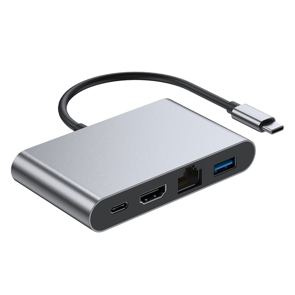 4 in 1 ドッキングステーション TYPE-C - RJ45 100M HDMI USB3.0 PD インターフェース MacBook 用