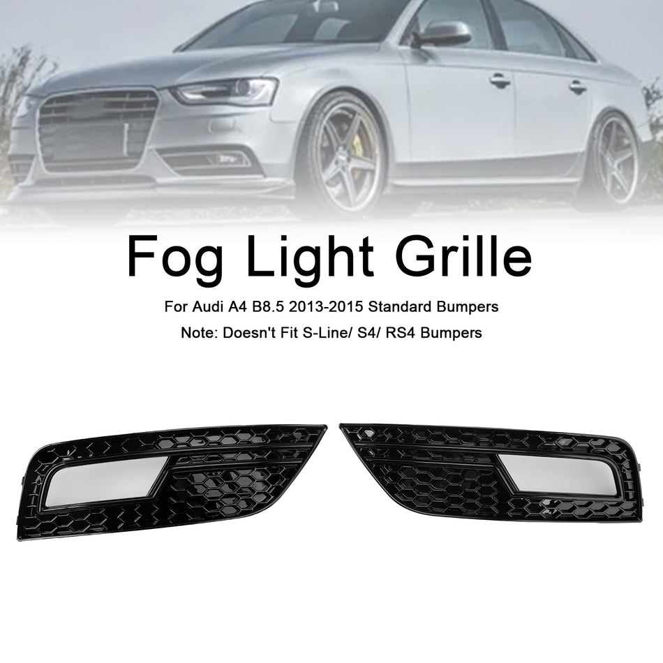 2013-2015 アウディ A4 B8.5 ブラック フォグランプカバー グリル 標準バンパー