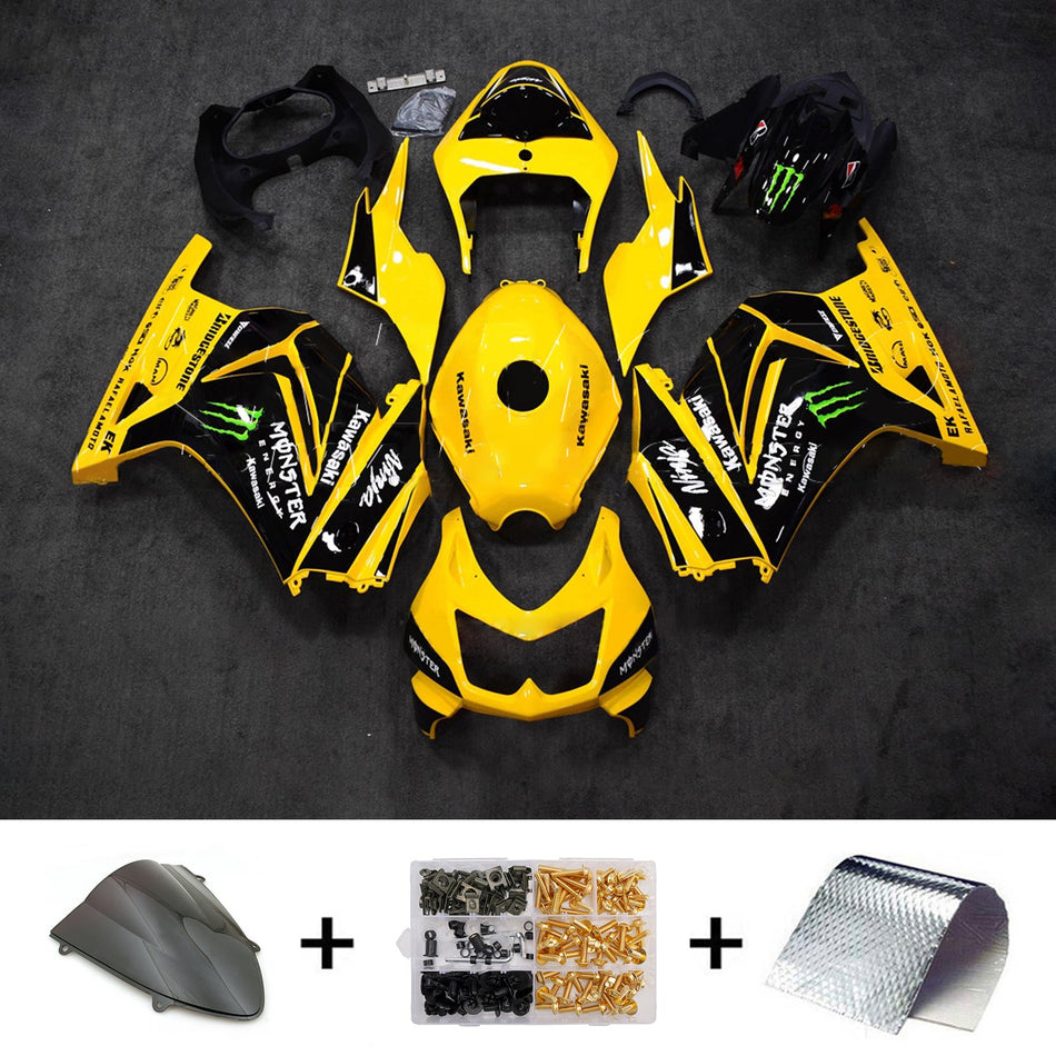 インジェクションフェアリングキット ボディワーク プラスチック ABS カワサキ EX250 Ninja250R 2008-2012 に適合