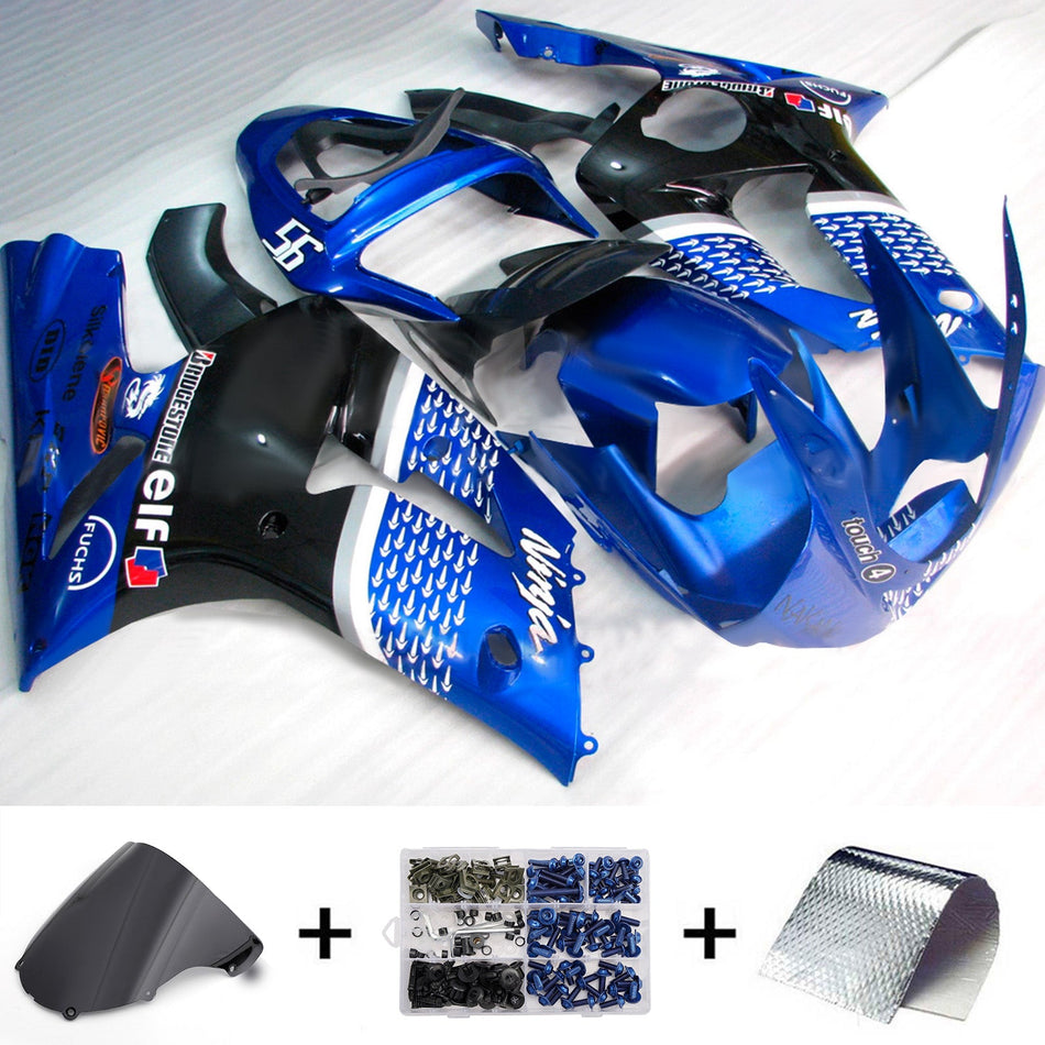 インジェクションフェアリングキット ボディワーク プラスチック ABS カワサキ ZX6R 636 2003-2004 に適合