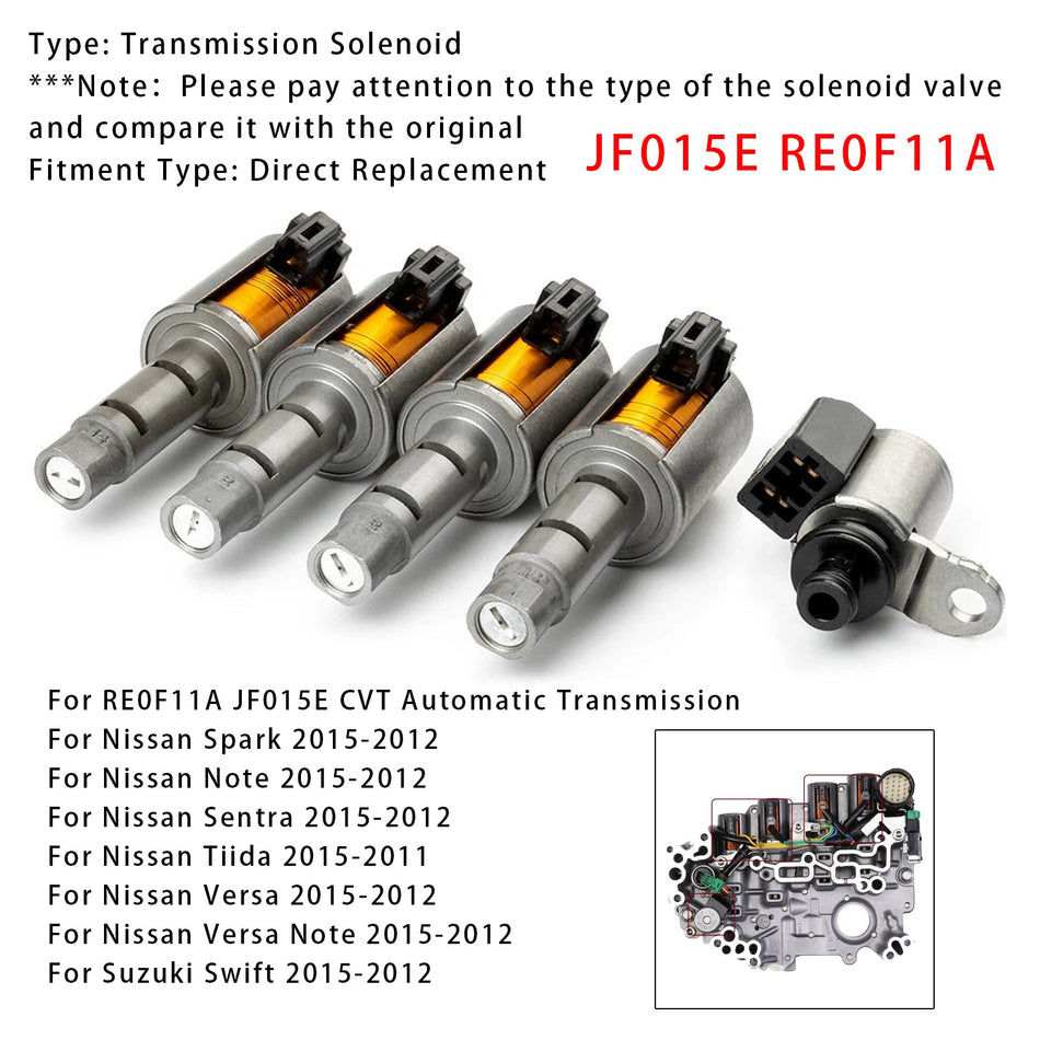 JF015E RE0F11A CTVトランスミッションソレノイドキット（日産ノート、セントラ、ティーダ、ヴァーサ用）